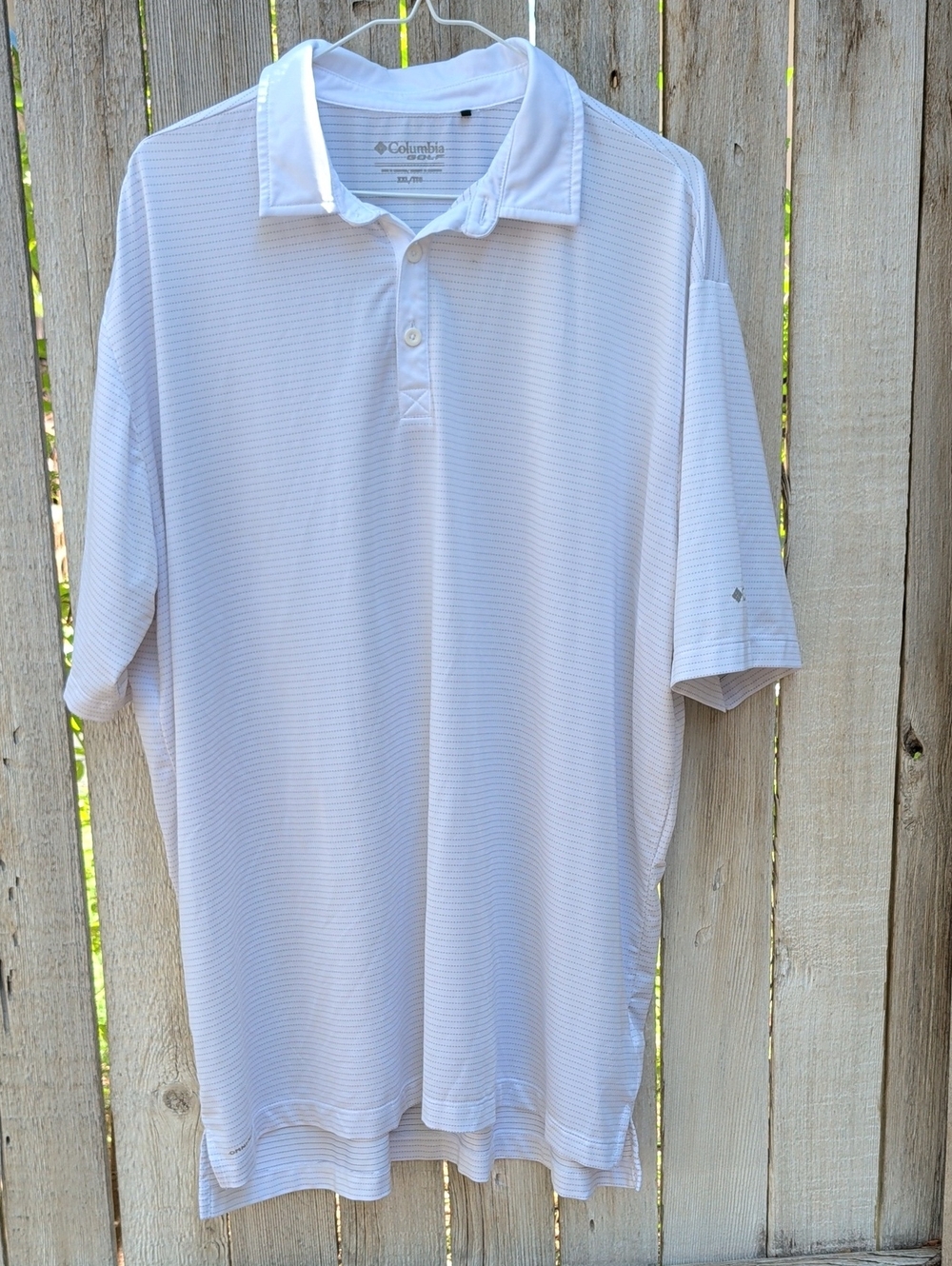 Columbia Golf Men’s White Striped Short-Sleeve Performance Polo Omni-wick XXL